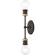Lansdale 2 Light 5 inch Bronze with Antique Brass Accents Vanity Sconce Wall Light