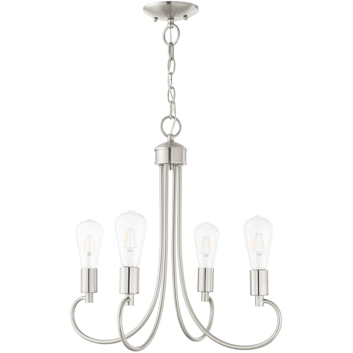 Bari 4 Light 20 inch Brushed Nickel Chandelier Ceiling Light