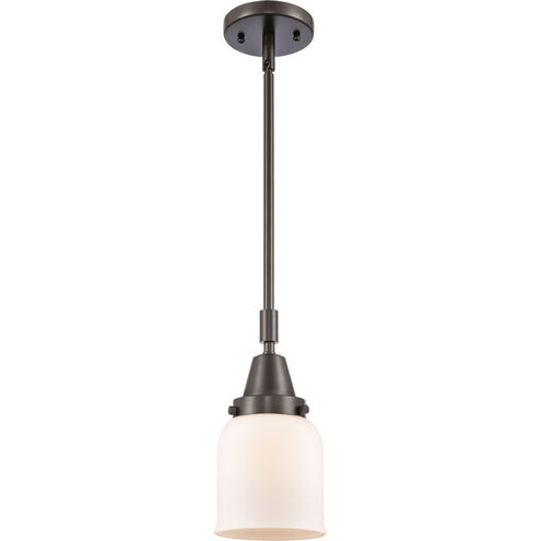 Franklin Restoration Small Bell LED 5 inch Oil Rubbed Bronze Mini Pendant Ceiling Light in Matte White Glass
