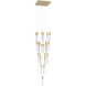 Original Glacier Avenue LED 28 inch Brushed Brass Multi Port Pendant Ceiling Light in Bubbled