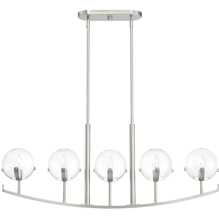 Spyglass 5 Light 40 inch Satin Platinum Chandelier Ceiling Light