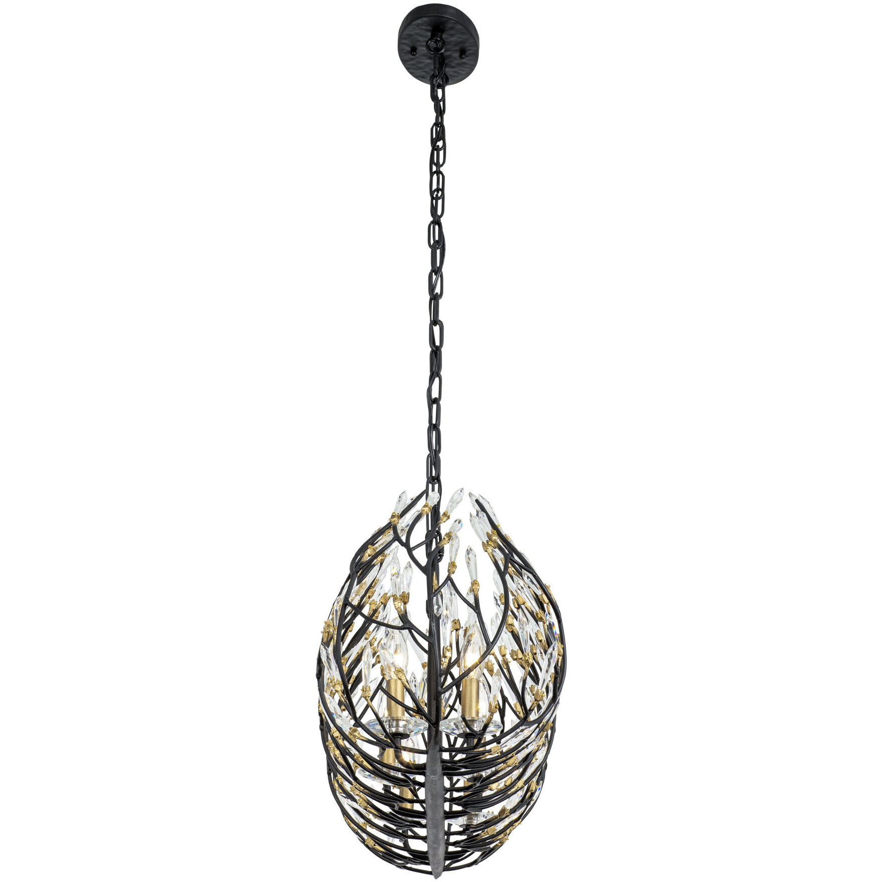 Bask 6 Light 36 inch Matte Black and French Gold Linear Pendant Ceiling Light