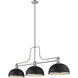 Melange 3 Light 52 inch Brushed Nickel Billiard Ceiling Light in Matte Black and Brushed Nickel Metal and Glass