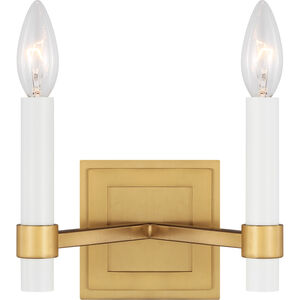 C&M by Chapman & Myers Marston 2 Light 8 inch Burnished Brass Wall Sconce Wall Light