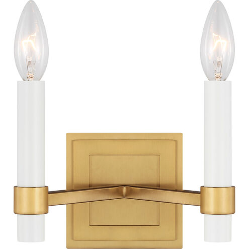 C&M by Chapman & Myers Marston 2 Light 8 inch Burnished Brass Wall Sconce Wall Light