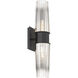 Icycle 2 Light 4.25 inch Matte Black Wall Sconce Wall Light in Clear/Chrome Gradient