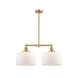 Franklin Restoration X-Large Bell LED 21 inch Satin Gold Chandelier Ceiling Light in Matte White Glass, Franklin Restoration