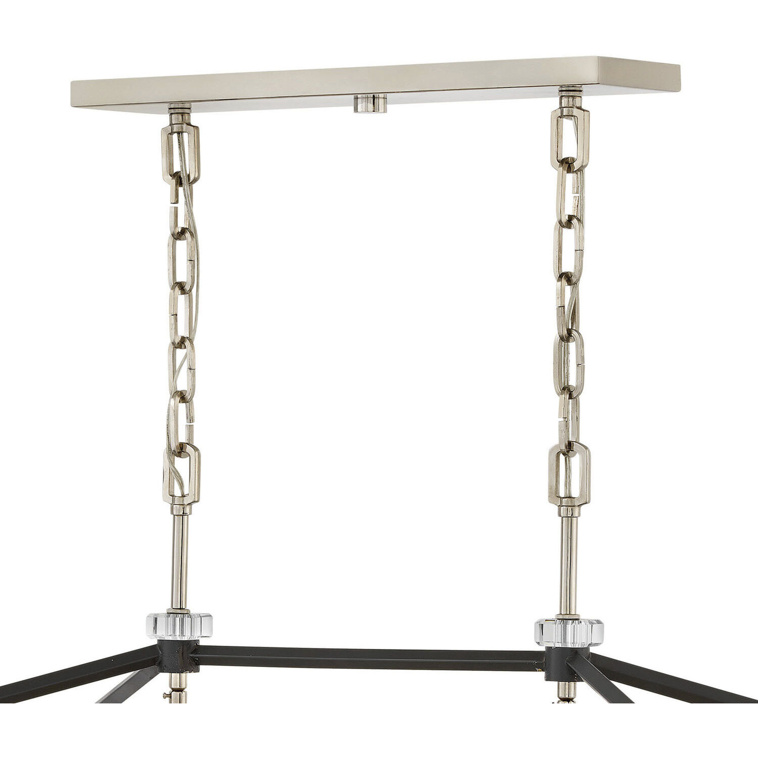 Stinson 8 Light 34 inch Black with Polished Nickel Indoor Linear Chandelier Ceiling Light