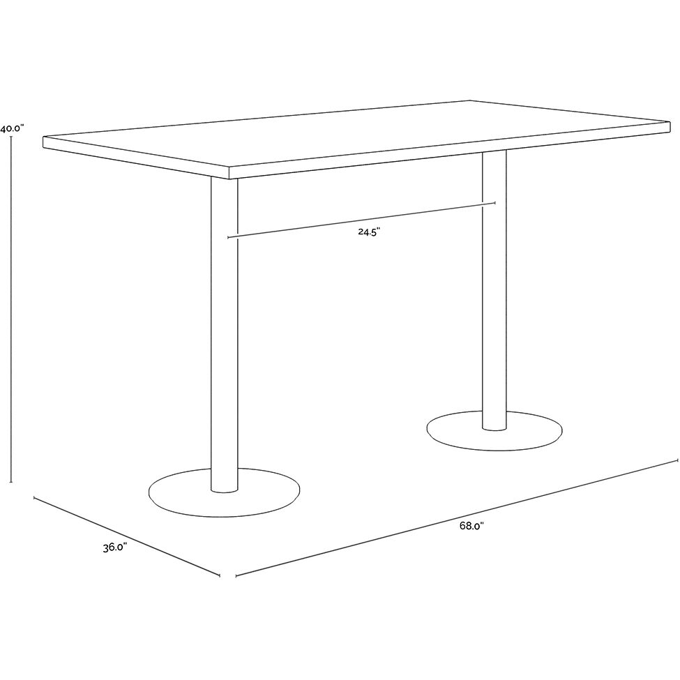 Corina Antique Brass Bar Table