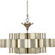 Grand Lotus 6 Light 30 inch Contemporary Silver Leaf Chandelier Ceiling Light, Large