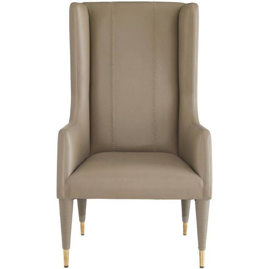 Hawthorne Dove Leather and Antique Brass Host Chair