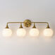 Neve 4 Light 31 inch Natural Aged Brass Bath Vanity Wall Light