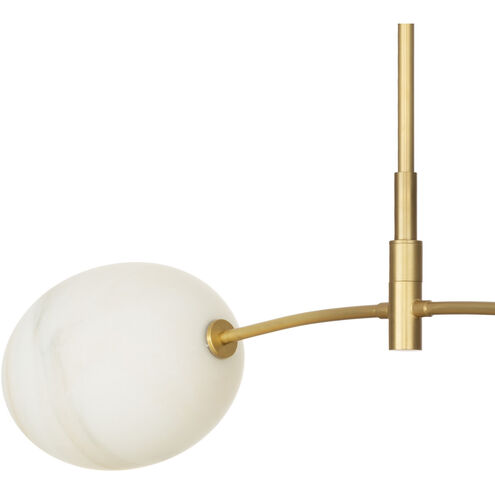 Artemis 2 Light 46.75 inch Natural Brass Pendant Ceiling Light in Alabaster Glass