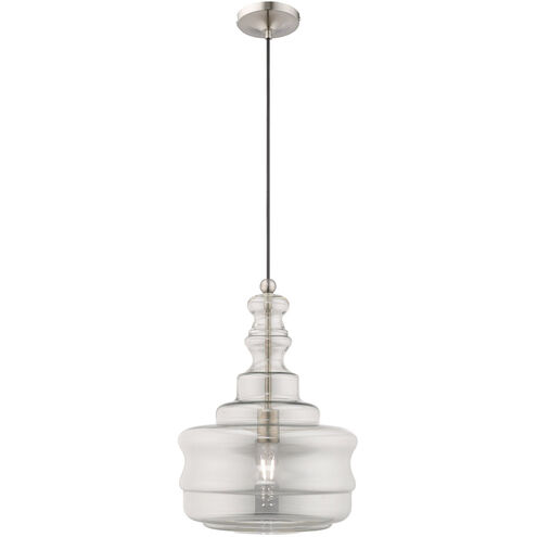Art Glass 1 Light 13 inch Brushed Nickel Mini Pendant Ceiling Light