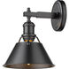 Orwell 1 Light 9 inch Matte Black Bath Vanity Wall Light