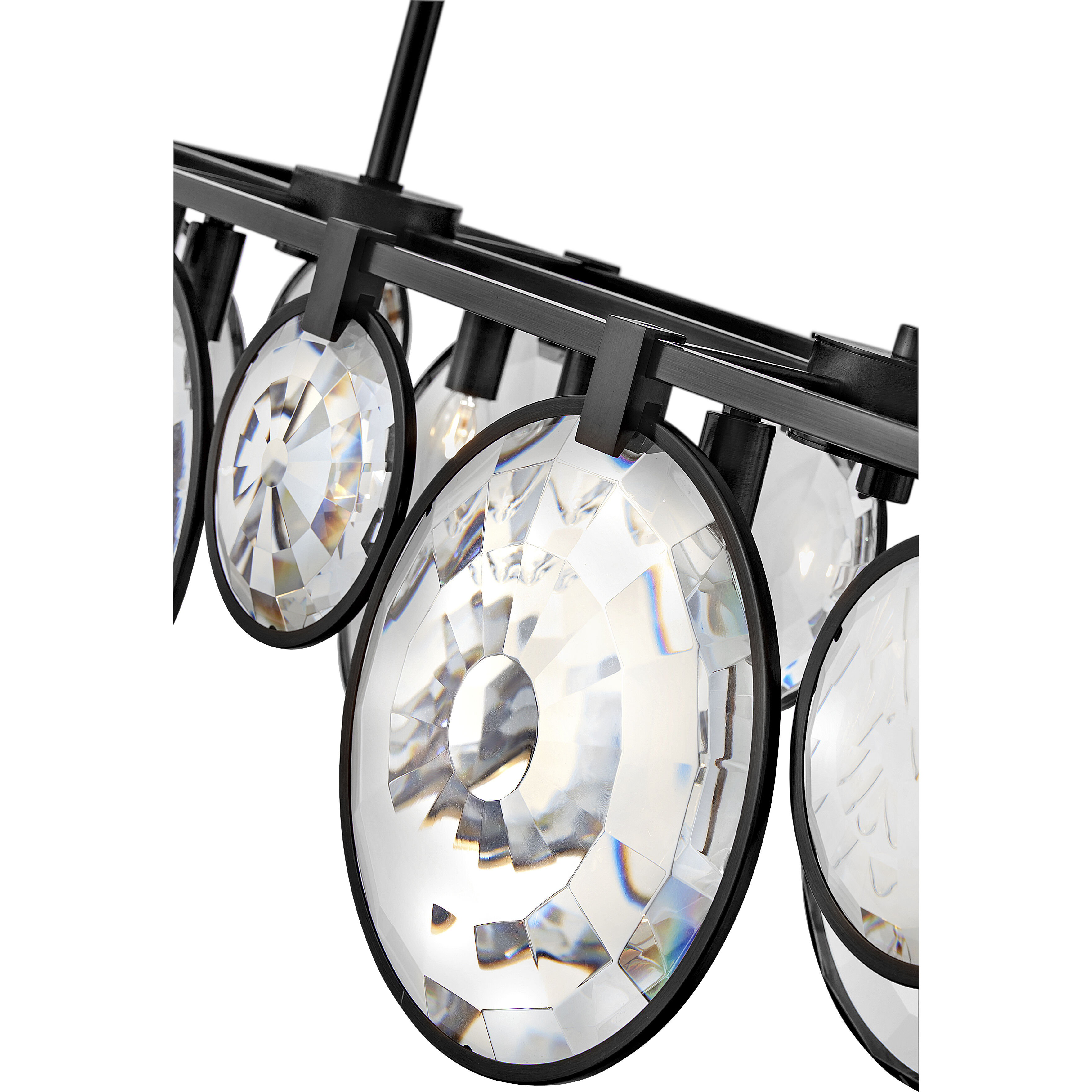 Nala LED 49.75 inch Black Chandelier Ceiling Light, Linear & Oval