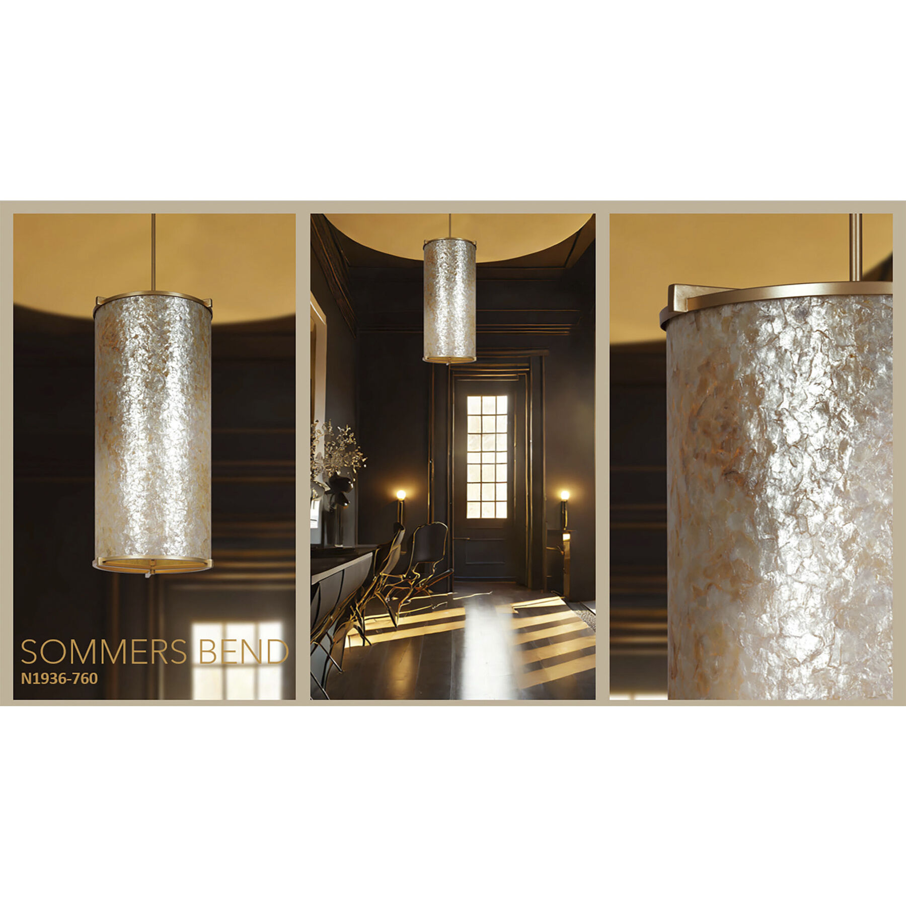Sommers Bend 6 Light 15 inch Capiz Shell Gold Foyer Ceiling Light