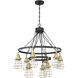 Neighborhood Thatcher 9 Light 30 inch Flat Black/Satin Brass Chandelier Ceiling Light in Flat Black and Satin Brass, Neighborhood Collection