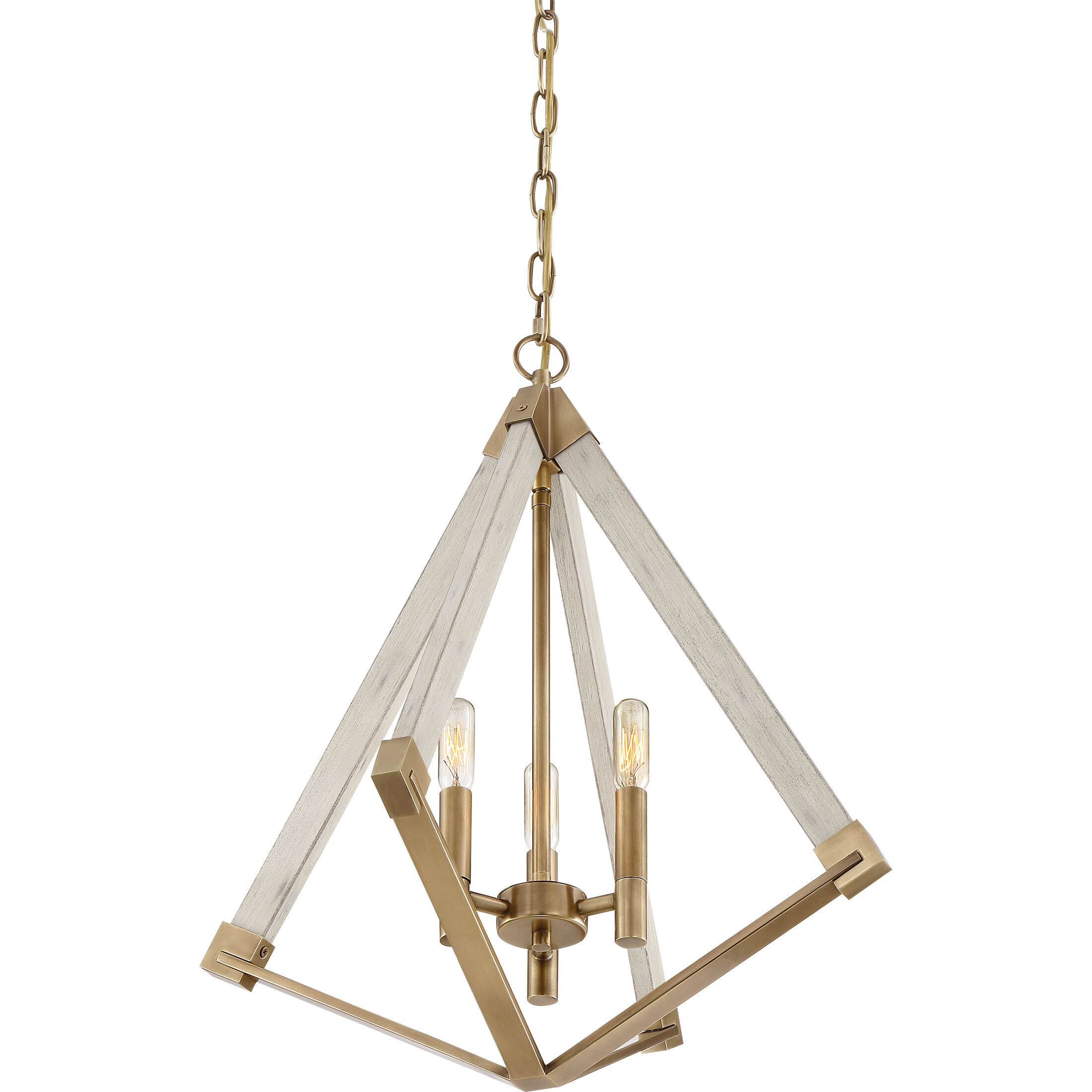 Viewpoint 3 Light 19.25 inch Weathered Brass Foyer Chandelier Ceiling Light