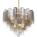 Torvento 15 Light 32.75 inch Legacy Brass Pendant Ceiling Light in Clear,  Grey and Amber Handmade Glass