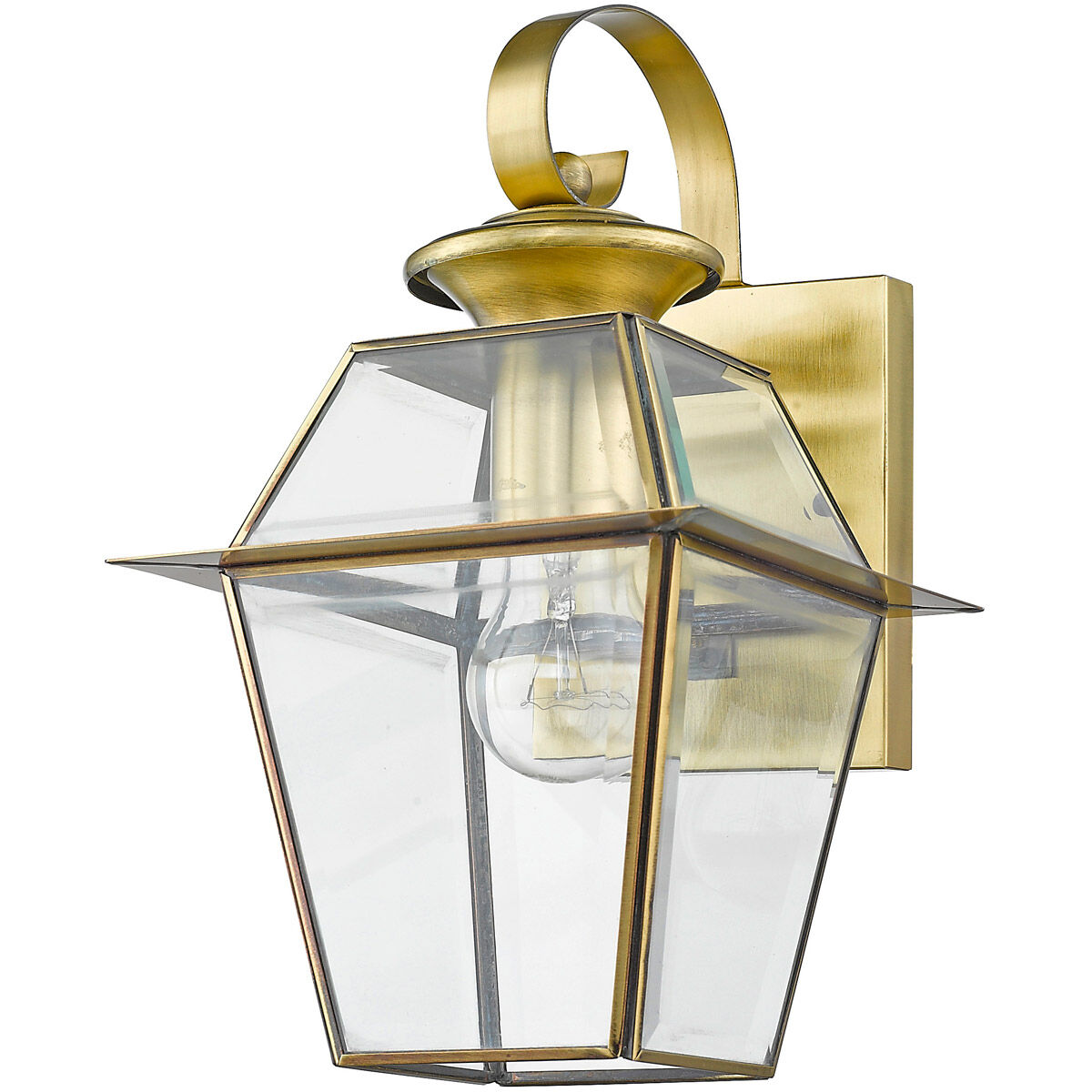 Westover 1 Light 13 inch Antique Brass Outdoor Wall Lantern