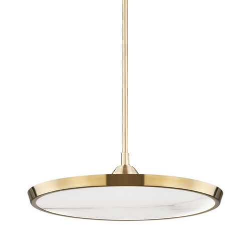 Draper LED 20.25 inch Aged Brass Pendant Ceiling Light