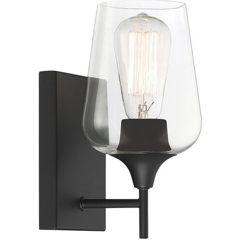 Octave 1 Light 5 inch Black Wall Sconce Wall Light, Essentials