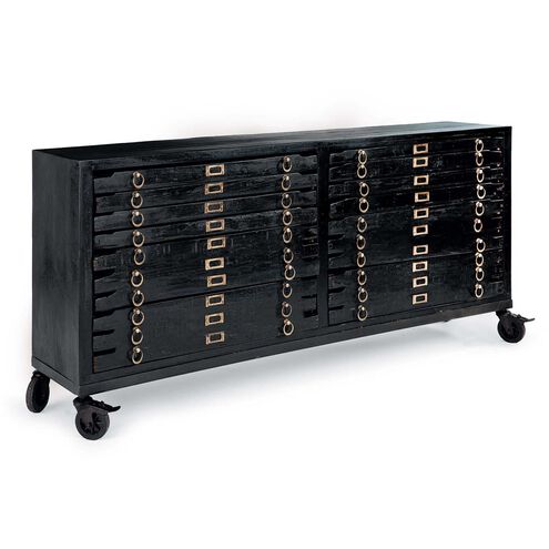 Printmakers 69 X 13 inch Vintage Black Console