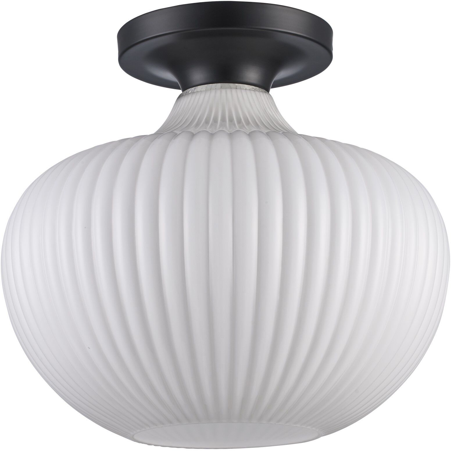 Aristo 1 Light 12 inch Black Semi-Flush Mount Ceiling Light