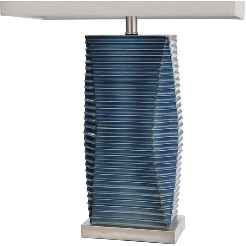 Thame 31.5 inch 100.00 watt Thame Blue and Silver with White Table Lamp Portable Light