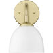 Yep Zoey 1 Light 6.38 inch Olympic Gold Wall Sconce Wall Light in Matte White