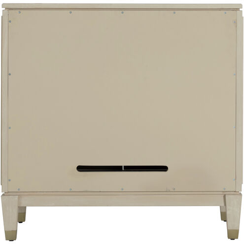 Strella Stainless Champagne / Cerused White Cabinet