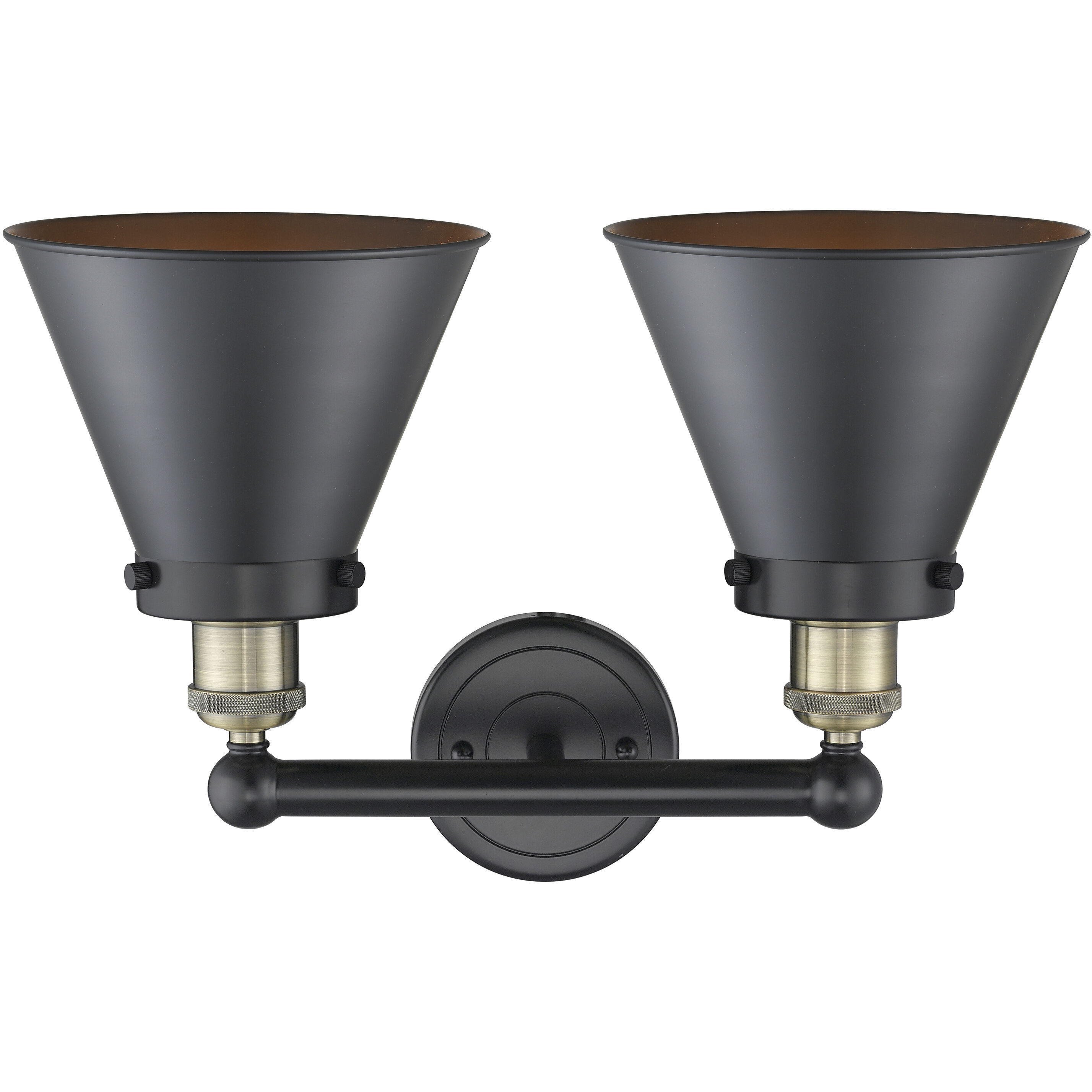 Appalachian 2 Light 17 inch Black Antique Brass Bath Vanity Light Wall Light in Matte Black