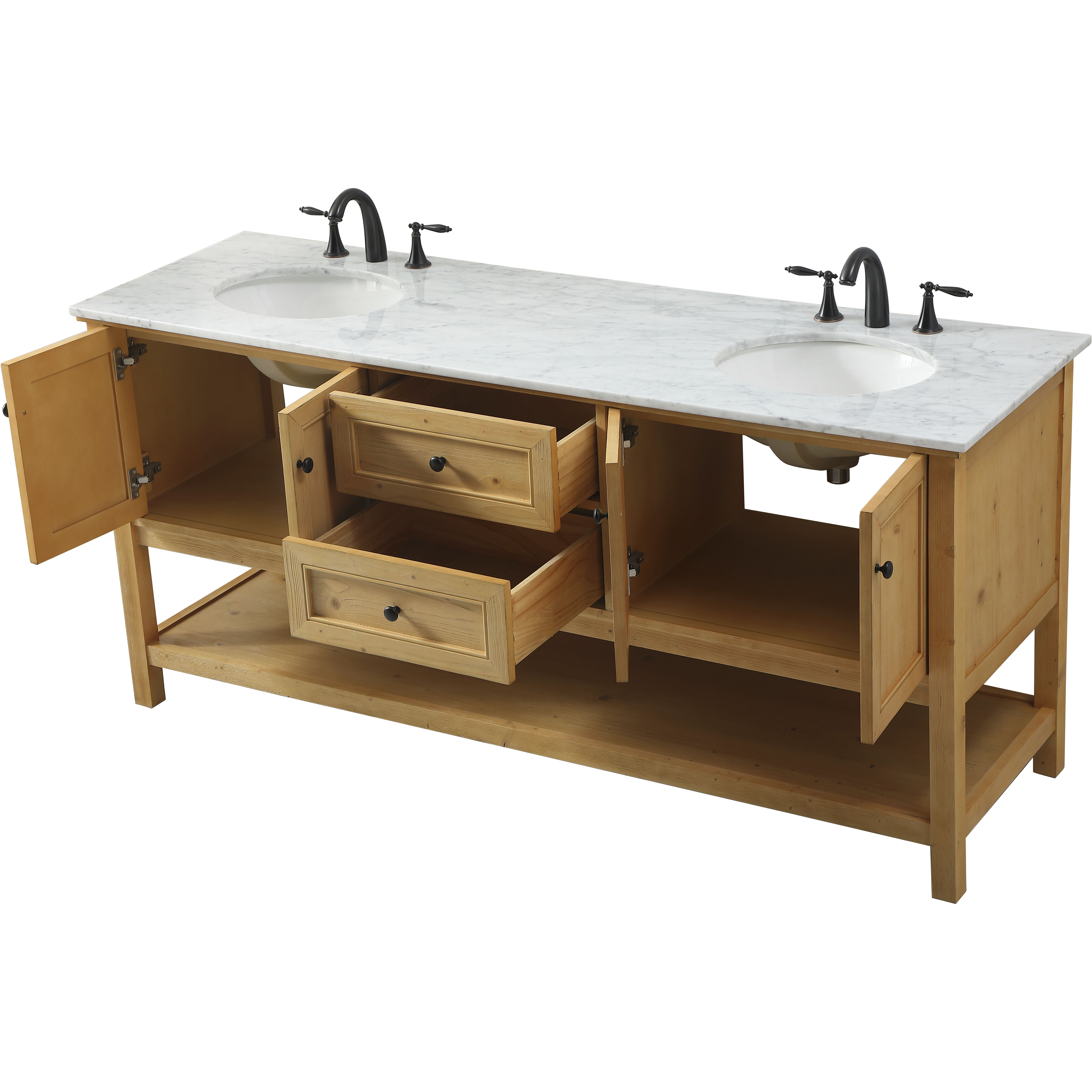 Metropolis 72 X 22 X 34 inch Natural Wood Vanity Sink Set