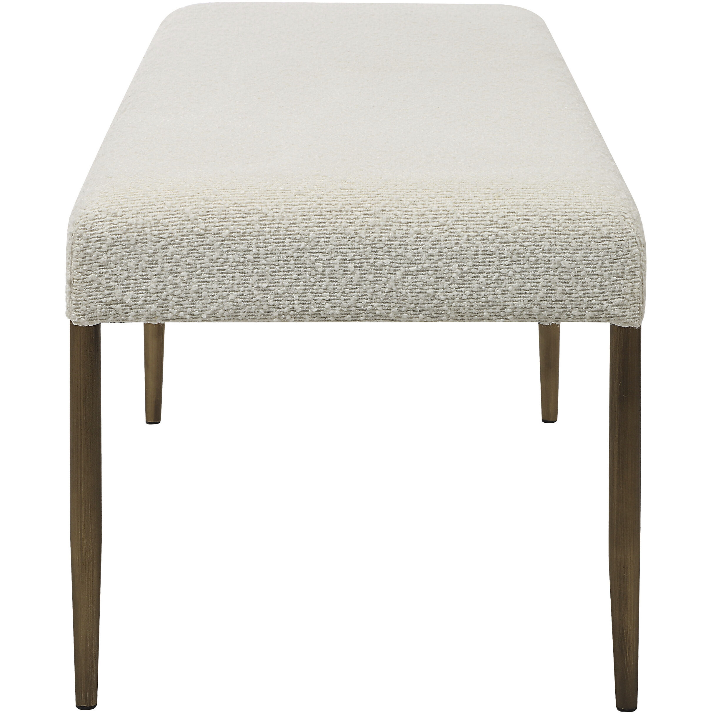 Indus Ivory and Dark Antique Brushed Brass Bench