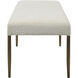 Indus Ivory and Dark Antique Brushed Brass Bench