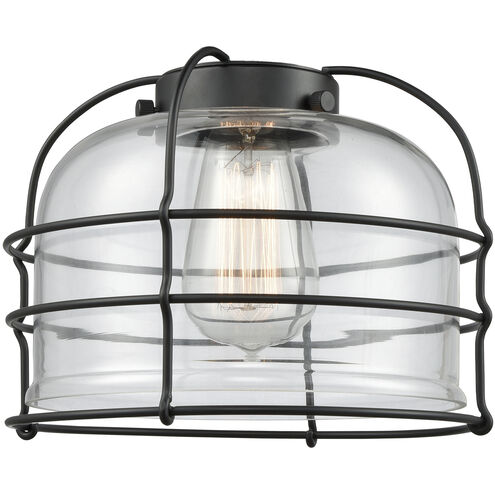 Franklin Restoration Bell Cage LED 9 inch Matte Black Mini Pendant Ceiling Light in Clear, Franklin Restoration