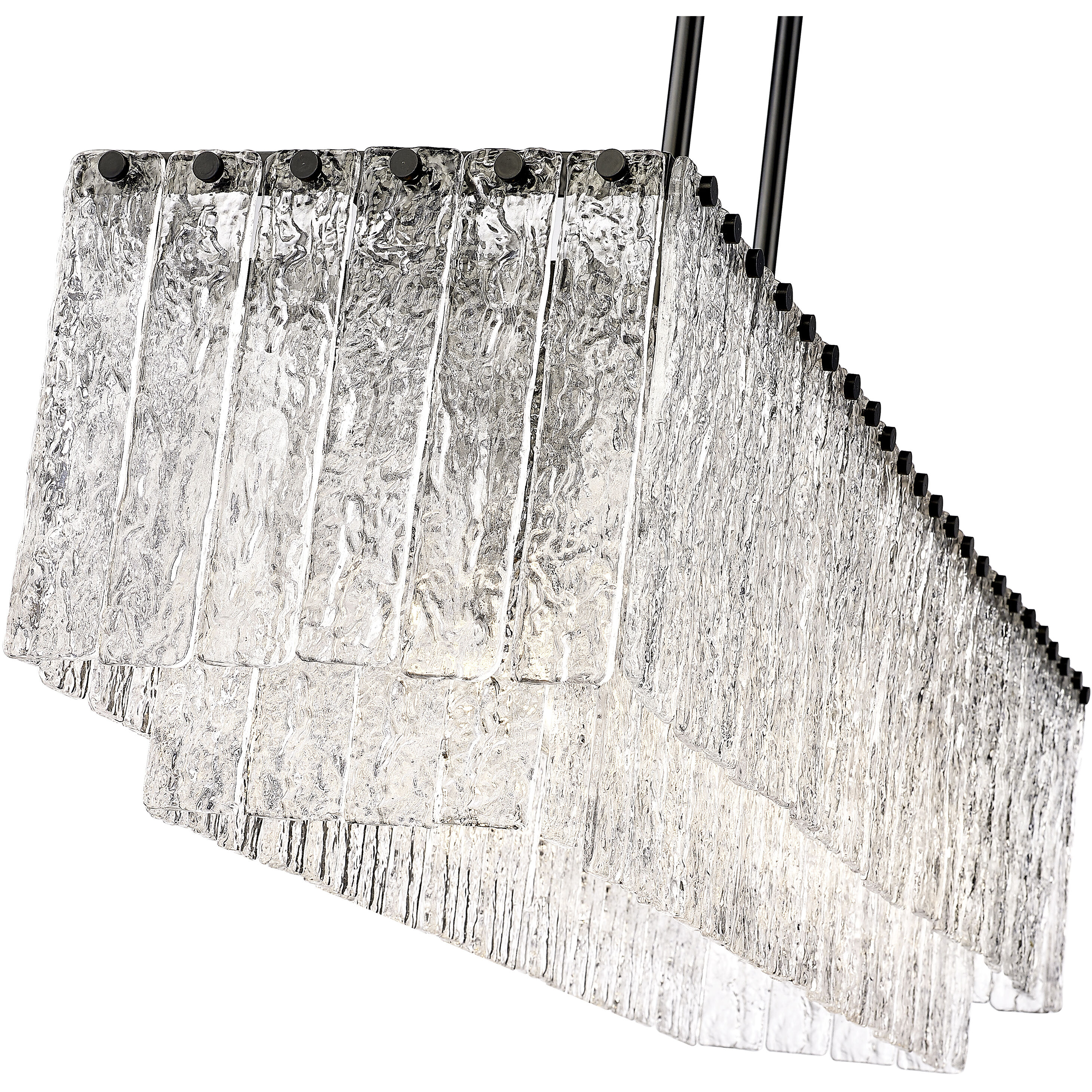 Glacier Linear Chandelier Ceiling Light in Matte Black