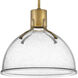 Argo LED 14 inch Heritage Brass Indoor Pendant Ceiling Light in Heritage Brass / Clear Seedy