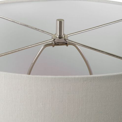Haven 29.5 inch 150.00 watt White Glaze and Brushed Plated Nickel Table Lamp Portable Light
