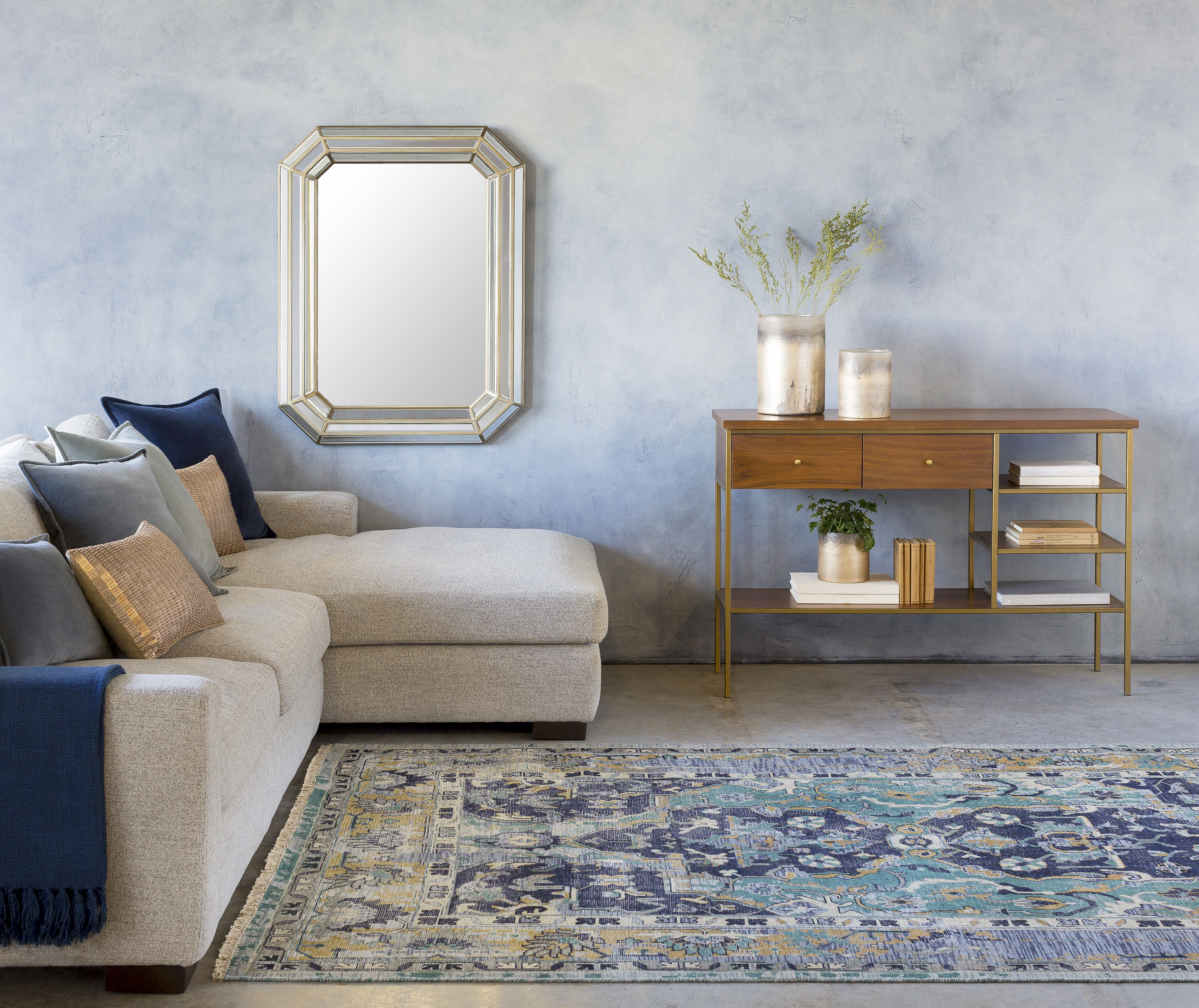 Festival 36 X 24 inch Denim Rug in 2 x 3, Rectangle