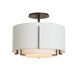 Exos 1 Light 16.1 inch Oil Rubbed Bronze Semi-Flush Ceiling Light in Natural Anna, Small