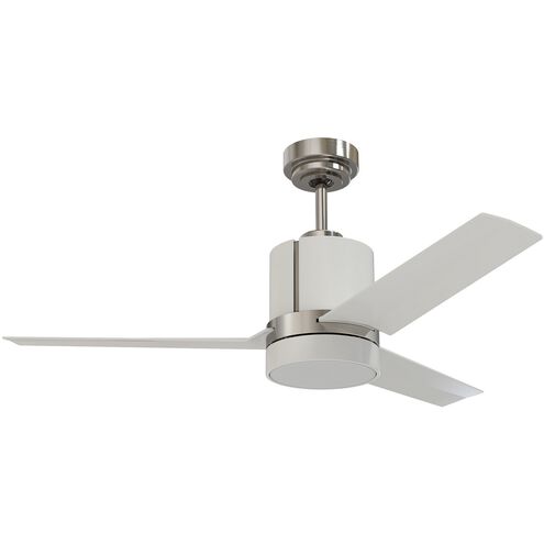 Trinity 44 inch White,Satin Nickel with White Blades Ceiling Fan in White and Satin Nickel