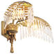 Hildebrandt 2 Light 17.72 inch Antique Brass and Crystal Glass Wall Lamp Wall Light