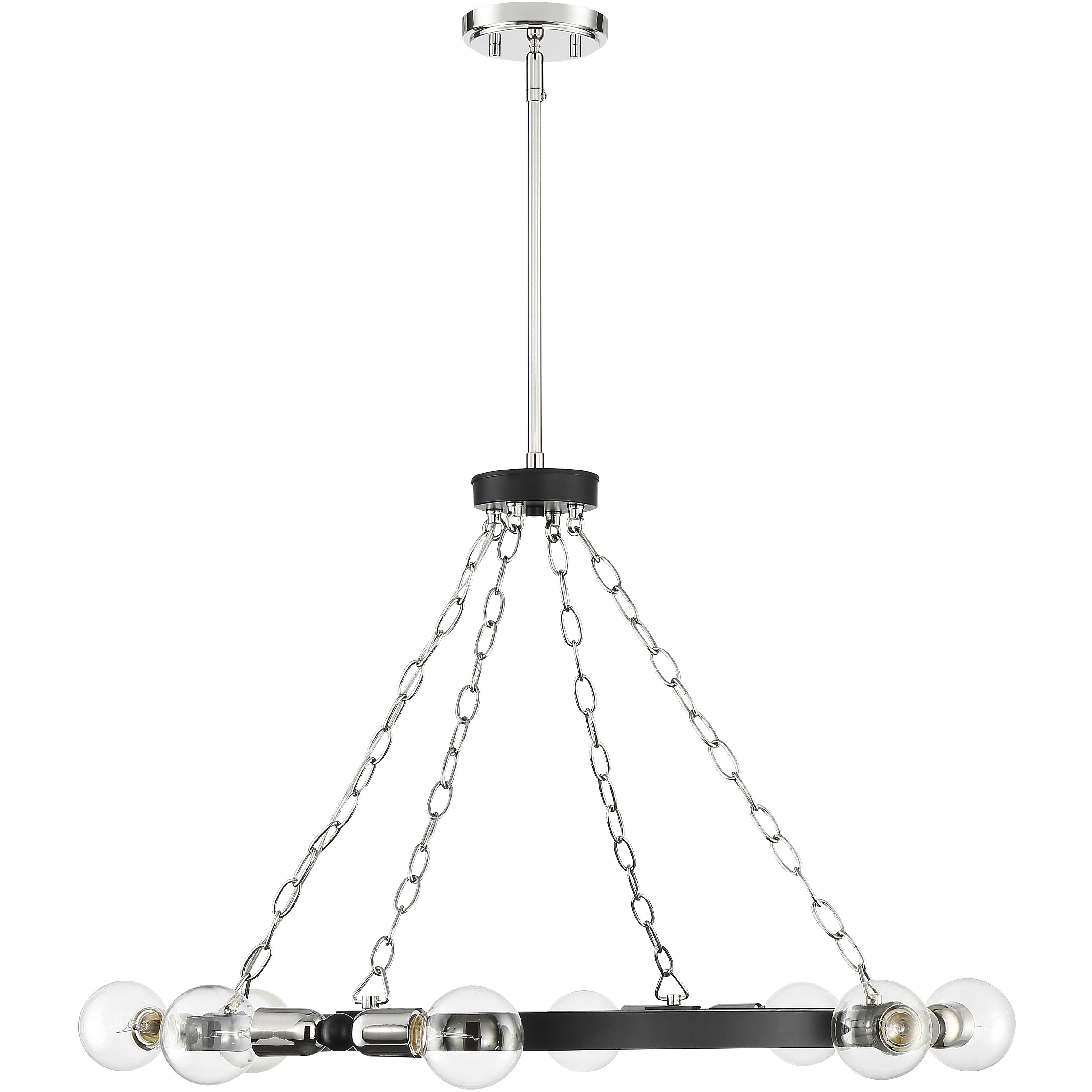 Huxton 8 Light 29.75 inch Black Chandelier Ceiling Light