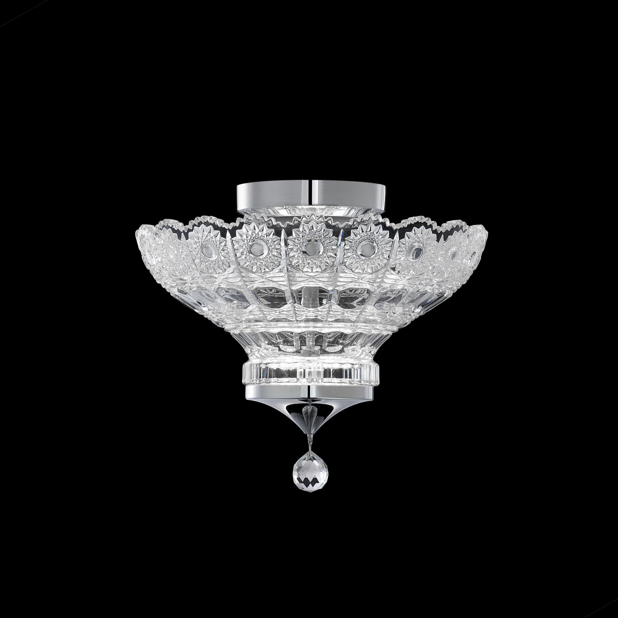 Sterling LED 12 inch Polished Chrome Semi-Flush Mount Ceiling Light, Schonbek Signature