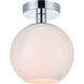 Baxter 1 Light 8 inch Chrome Flush Mount Ceiling Light