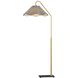 Lauren 60 inch 15 watt Aged Brass and Texture Black Floor Lamp Portable Light