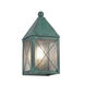 Ashford 1 Light 10.75 inch Verde Green Outdoor Sconce in Seedy Glass, X Wire Pattern, Brass Traditions by Innovations Lighting