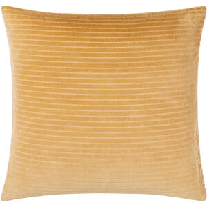 Cotton Velvet Stripes 22 X 22 inch Camel Accent Pillow